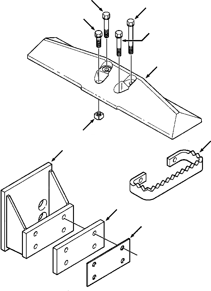Схема запчастей Komatsu D38E-1 - IN БОЛОТН. SHOES D8P- КОЛЕСА И TRACTION