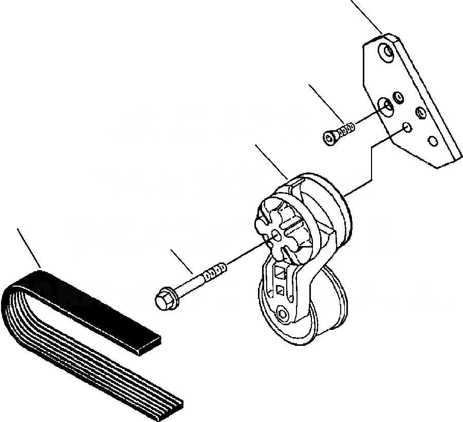 Схема запчастей Komatsu D38E-1A - FIG. A-AA ГЕНЕРАТОР НАТЯЖИТЕЛЬ РЕМНЯ ДВИГАТЕЛЬ