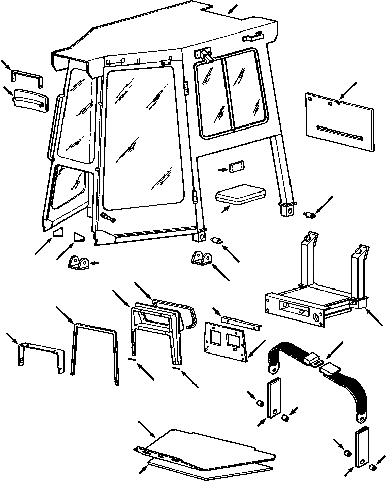Схема запчастей Komatsu D38E-1A - FIG. K-A КАБИНА И АКСЕССУАРЫ КАБИНА ОПЕРАТОРА И СИСТЕМА УПРАВЛЕНИЯ