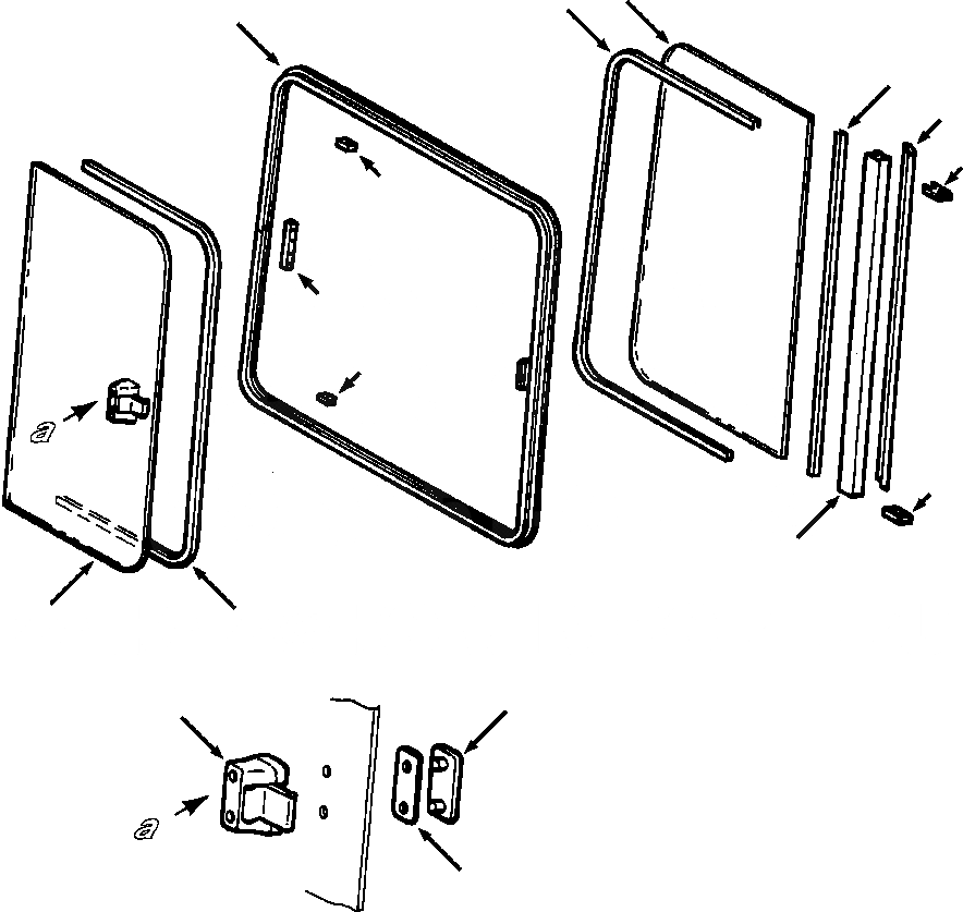Схема запчастей Komatsu D38E-1A - FIG. K-A КАБИНА ROPS - ЛЕВ. ОКНА КАБИНА ОПЕРАТОРА И СИСТЕМА УПРАВЛЕНИЯ