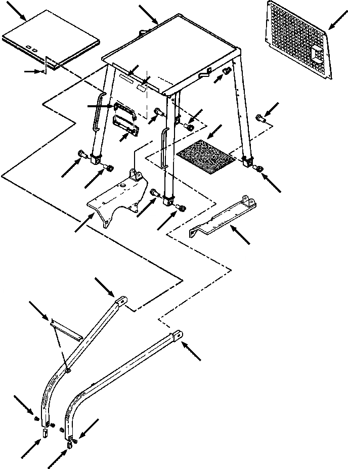 Схема запчастей Komatsu D38E-1A - FIG. K-A HEADLINER, КРЫЛОS, SWEEPS И ЗАДН. ЭКРАН - С СИСТЕМОЙ ROPS КАБИНА ОПЕРАТОРА И СИСТЕМА УПРАВЛЕНИЯ