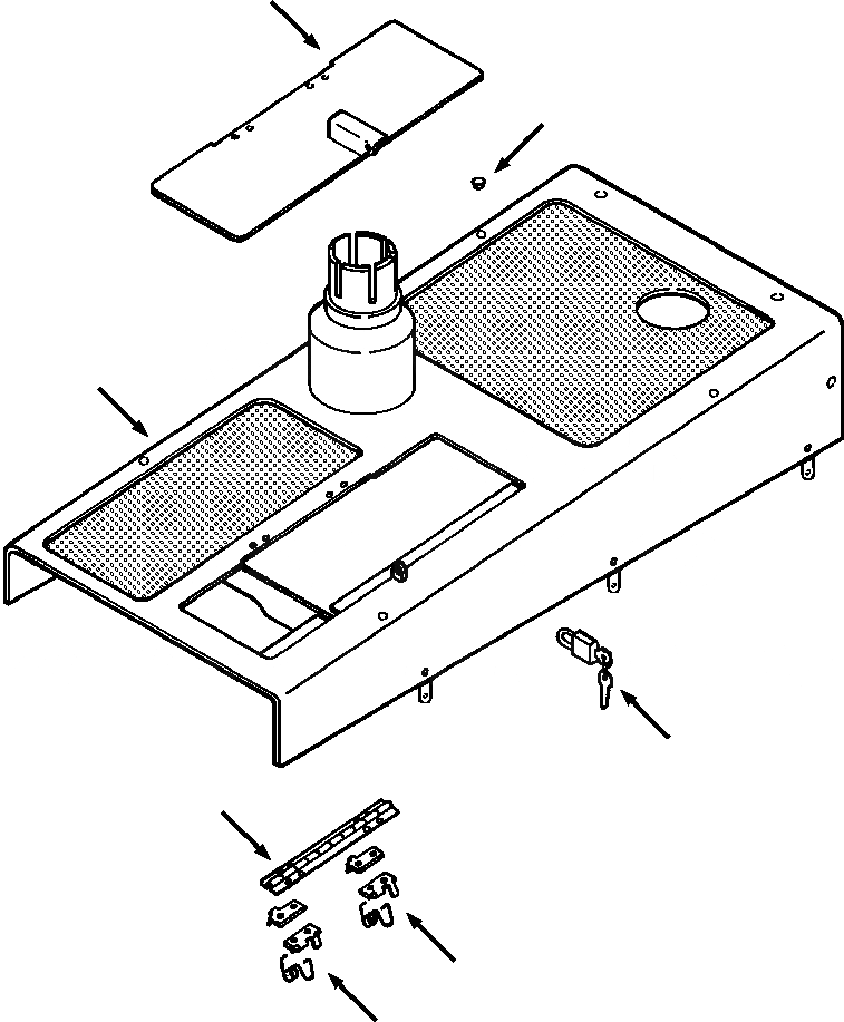 Схема запчастей Komatsu D38E-1A - FIG. M-A ПЕРФОРИРОВАНН. КАПОТ ЧАСТИ КОРПУСА