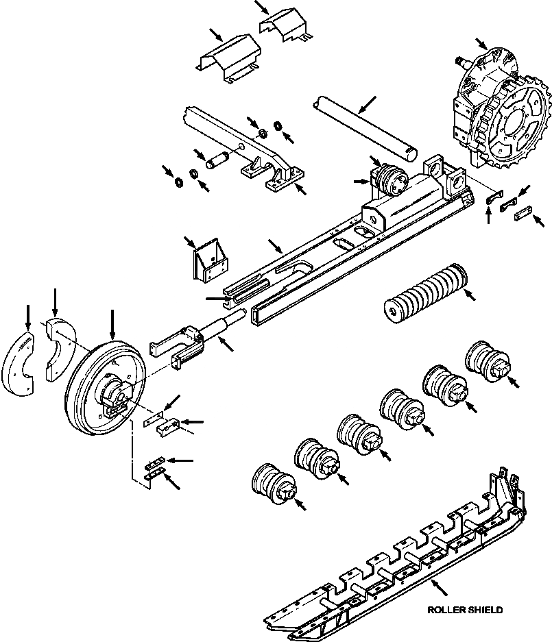 Схема запчастей Komatsu D38E-1A - FIG. R-A НИЖН.CARRIAGE - P MODEL ХОДОВАЯ