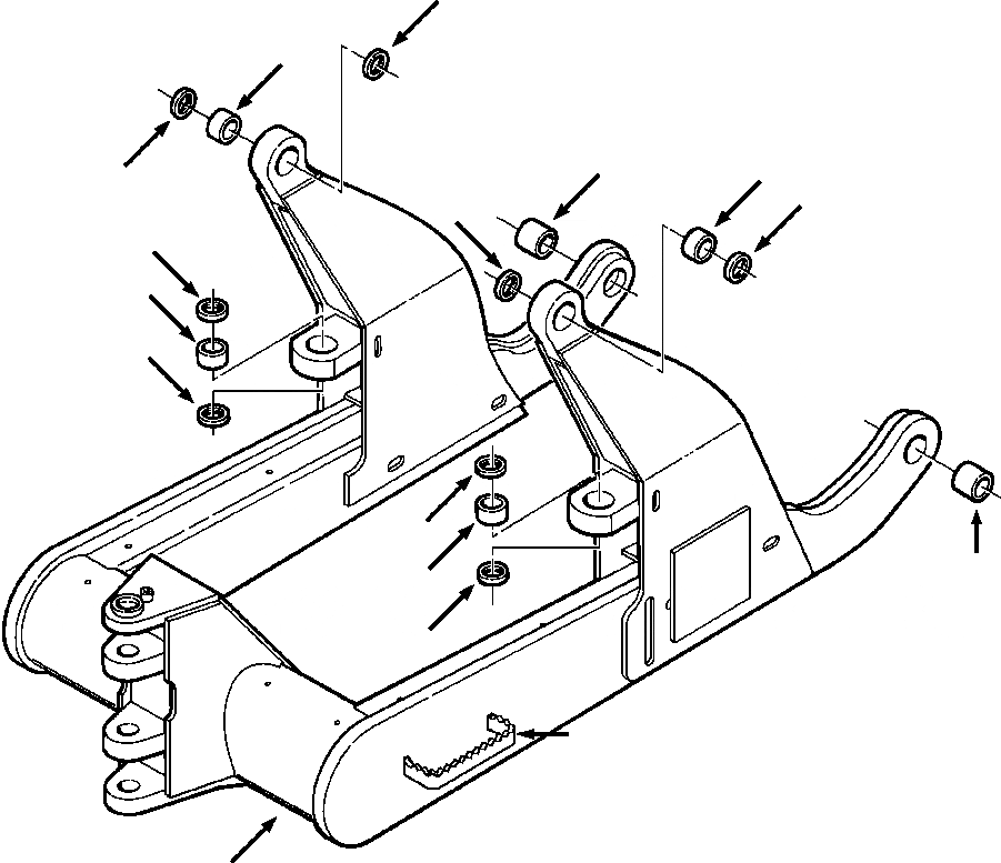 Схема запчастей Komatsu D38E-1A - FIG. T-A C РАМА РАБОЧЕЕ ОБОРУДОВАНИЕ