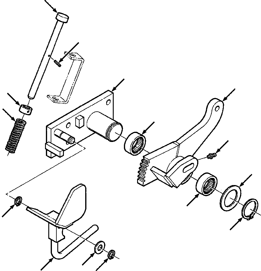 Схема запчастей Komatsu D39E-1 - ТОРМОЗ. ПОДУШКА ТОРМОЗ.S
