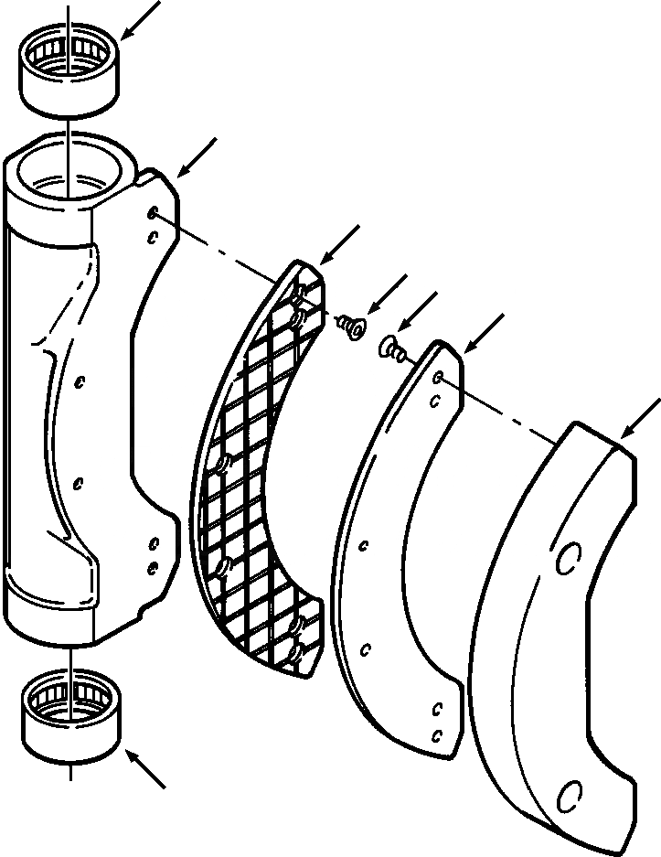 Схема запчастей Komatsu D39E-1 - ТОРМОЗ. ИЛИ РУЛЕВ. УПРАВЛЕНИЕ SHOES ТОРМОЗ.S