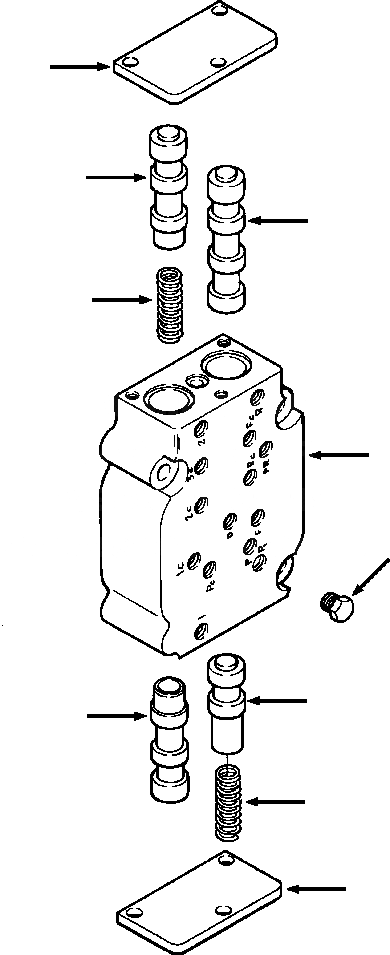Схема запчастей Komatsu D39E-1 - ТРАНСМИССИЯ RANGE КЛАПАН СЕЛЕКТОРА ПРИВОД TRAIN
