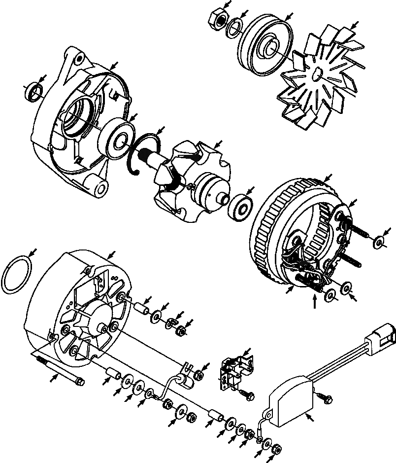 Схема запчастей Komatsu D39E-1 - ГЕНЕРАТОР ЭЛЕКТР.