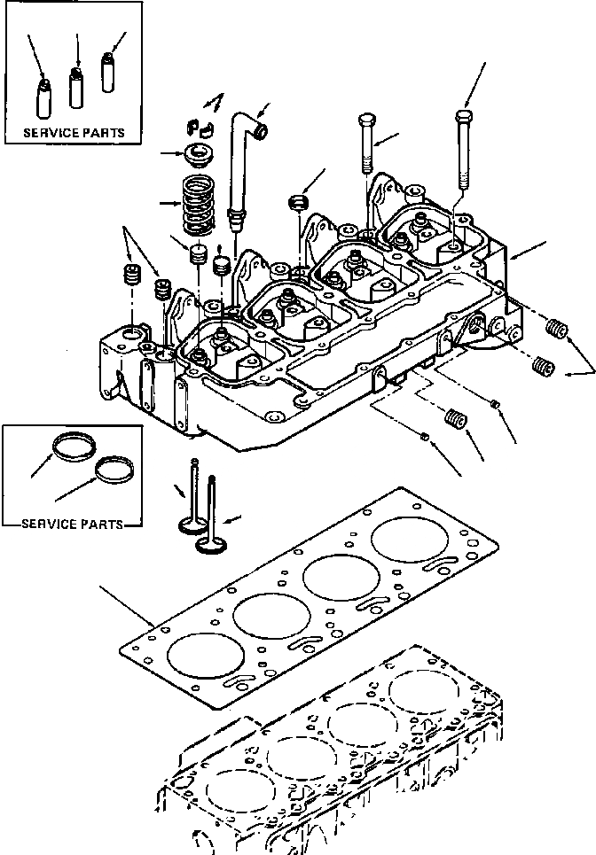 Схема запчастей Komatsu D39E-1 - ГОЛОВКА ЦИЛИНДРОВ POWER