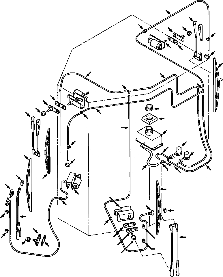 Схема запчастей Komatsu D39E-1 - КАБИНА ROPS - /9 ДВОРНИКИS И ОМЫВАТЕЛЬS SUPERSTRUCTURE