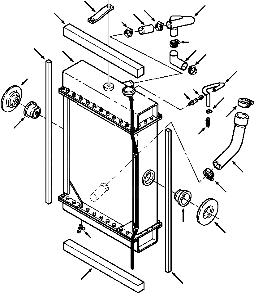 Схема запчастей Komatsu D39E-1 - РАДИАТОР И СОЕДИН-ЕS ОХЛАЖД-Е