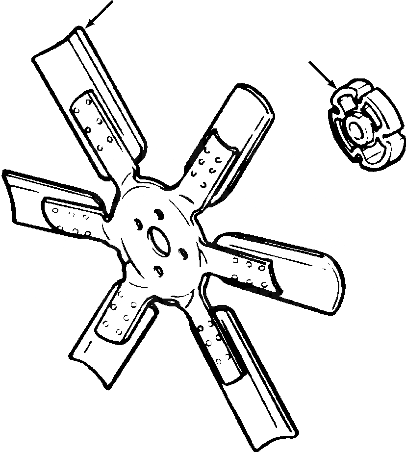 Схема запчастей Komatsu D39E-1 - НАГНЕТАТЕЛЬ ВЕНТИЛЯТОР ОХЛАЖД-Е