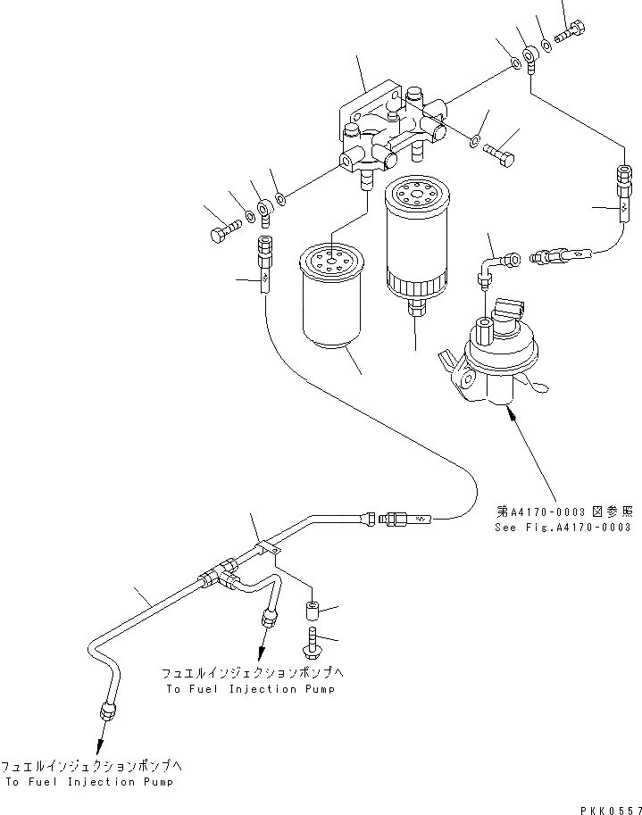 Схема запчастей Komatsu D41A-6 - ТОПЛИВН. ФИЛЬТР. КОМПОНЕНТЫ ДВИГАТЕЛЯ