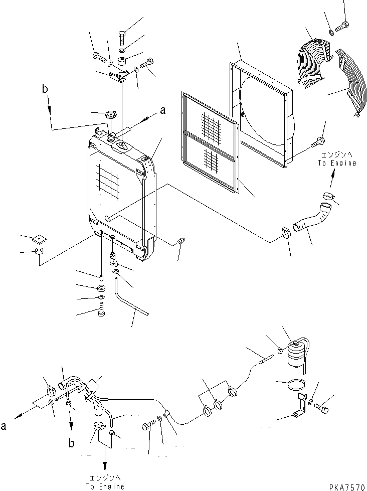 Схема запчастей Komatsu D41A-6 - ОХЛАЖД-Е (С ПЫЛЕЗАЩИТНОЙ РЕШЕТКОЙ) СИСТЕМА ОХЛАЖДЕНИЯ