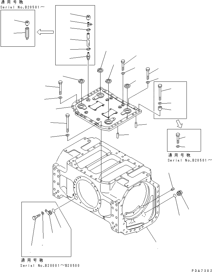 Схема запчастей Komatsu D41A-6 - СИЛОВАЯ ЛИНИЯ (КОРПУС) (С ПОВОРОТН. DRAWBER) СИЛОВАЯ ПЕРЕДАЧА И КОНЕЧНАЯ ПЕРЕДАЧА