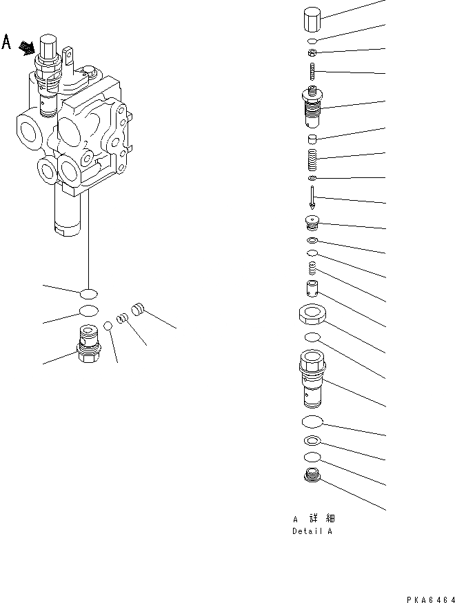 Схема запчастей Komatsu D41A-6 - УПРАВЛЯЮЩ. КЛАПАН (/)(№B-) ОСНОВН. КОМПОНЕНТЫ И РЕМКОМПЛЕКТЫ
