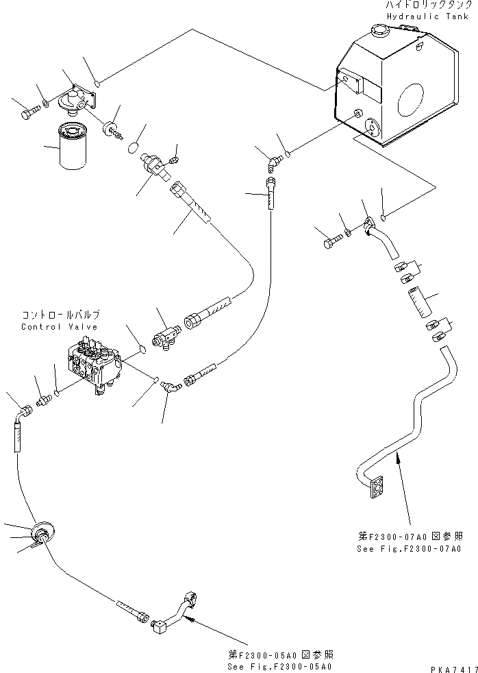Схема запчастей Komatsu D41E-6 - ГИДР. НАСОС. ЛИНИЯ (ГИДР. НАСОС. И КЛАПАН ЛИНИЯ) ГИДРАВЛИКА
