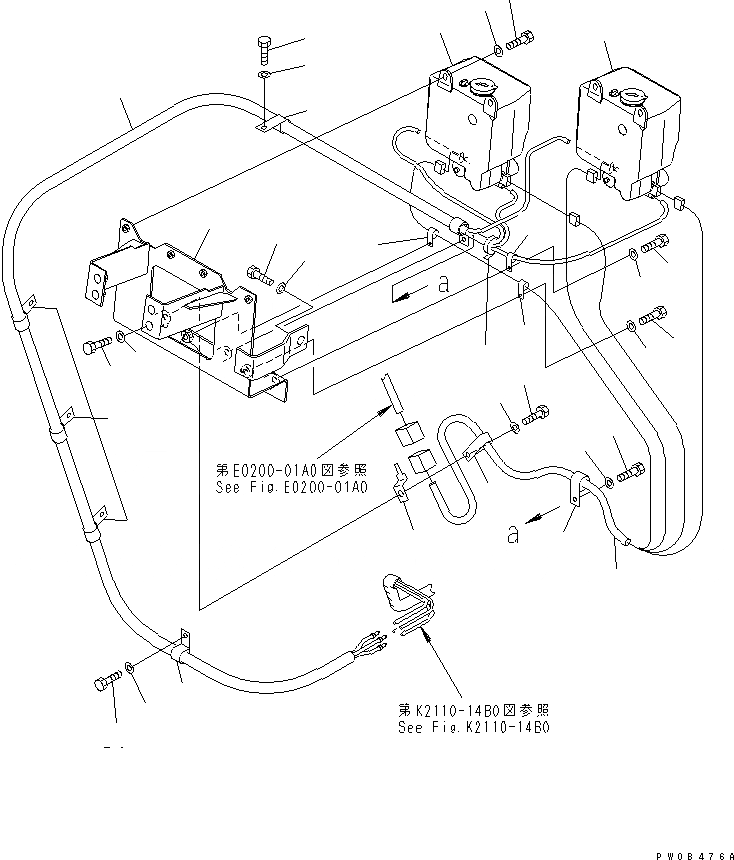 Схема запчастей Komatsu D41E-6 - ОМЫВАТЕЛЬ СТЕКЛА БАК КАБИНА ОПЕРАТОРА И СИСТЕМА УПРАВЛЕНИЯ