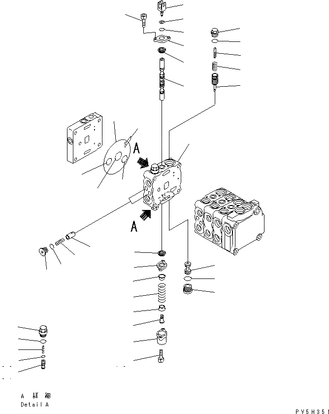 Схема запчастей Komatsu D41E-6 - УПРАВЛЯЮЩ. КЛАПАН (4-Х СЕКЦИОНН.) (7/7) (С РЫХЛИТЕЛЕМ) ОСНОВН. КОМПОНЕНТЫ И РЕМКОМПЛЕКТЫ