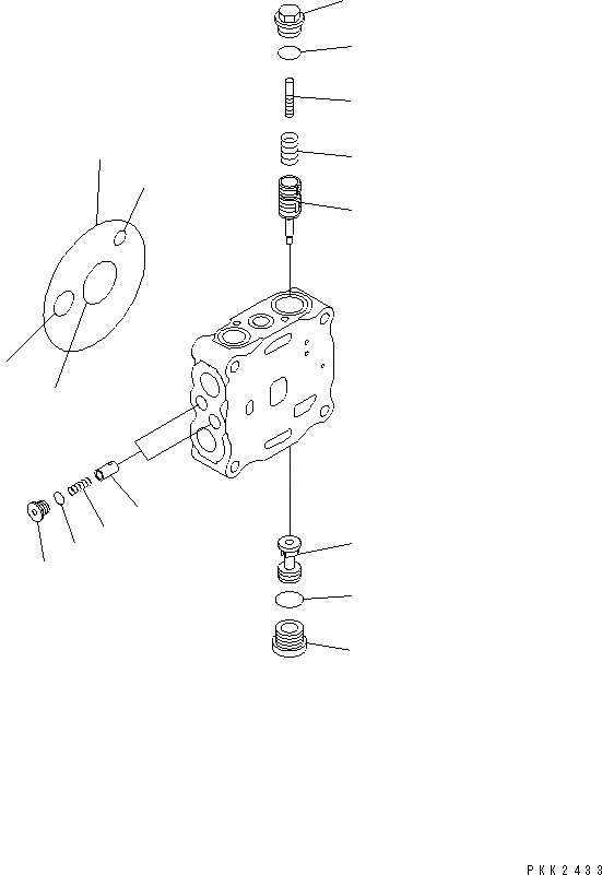 Схема запчастей Komatsu D41E-6 - СЕРВИСНЫЙ КЛАПАН (/) ОСНОВН. КОМПОНЕНТЫ И РЕМКОМПЛЕКТЫ
