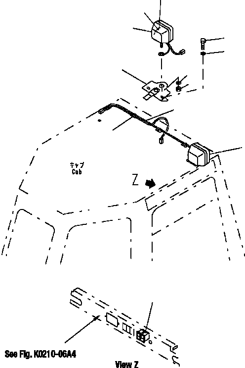 Схема запчастей Komatsu D41E-6 - РАБОЧ. ОСВЕЩЕНИЕ (ЗАДН.) ELETRICAL СИСТЕМА