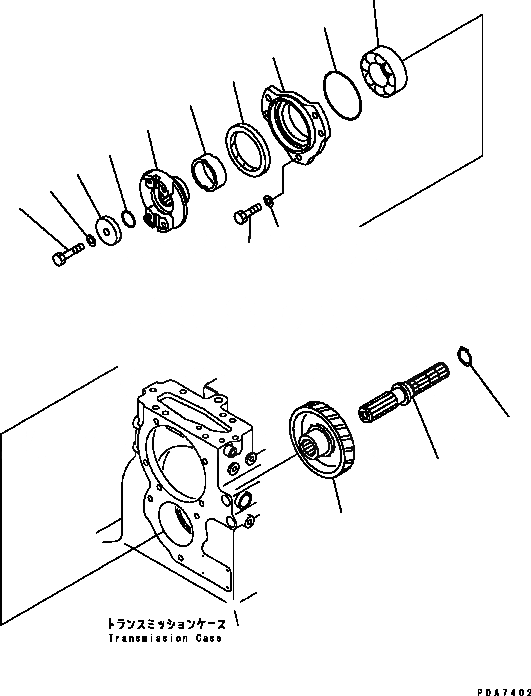 Схема запчастей Komatsu D41E-6 - ТРАНСМИССИЯ (ВХОД) СИЛОВАЯ ПЕРЕДАЧА И КОНЕЧНАЯ ПЕРЕДАЧА