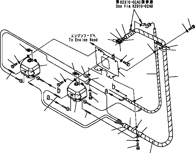 Схема запчастей Komatsu D41E-6 - ОМЫВАТЕЛЬ СТЕКЛА БАК КАБИНА ОПЕРАТОРА И СИСТЕМА УПРАВЛЕНИЯ