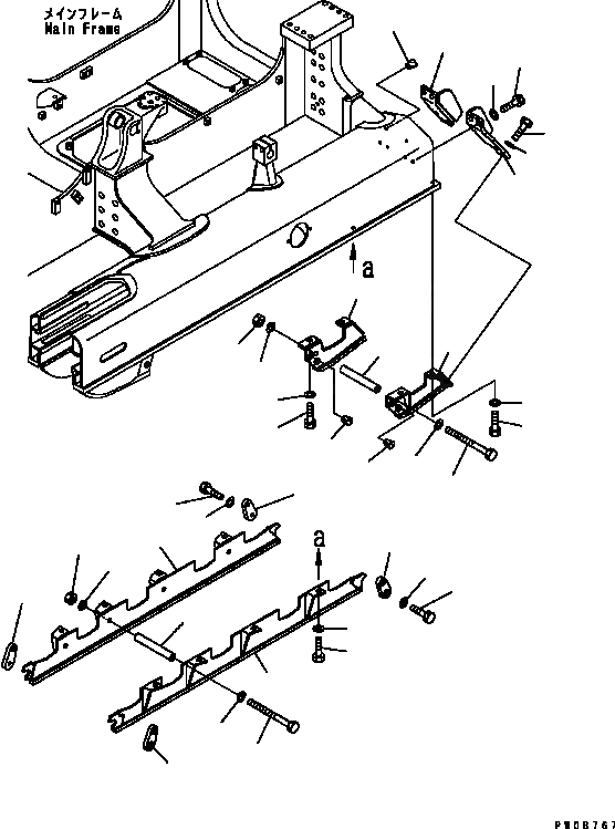Схема запчастей Komatsu D41E-6 - ЗАЩИТА КАТКОВ (ПОЛН. ЗАЩИТА) НИЖН.CARRIAGE