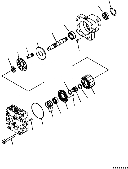 Схема запчастей Komatsu D41E-6 - МОТОР ВЕНТИЛЯТОРА (/) ОСНОВН. КОМПОНЕНТЫ И РЕМКОМПЛЕКТЫ