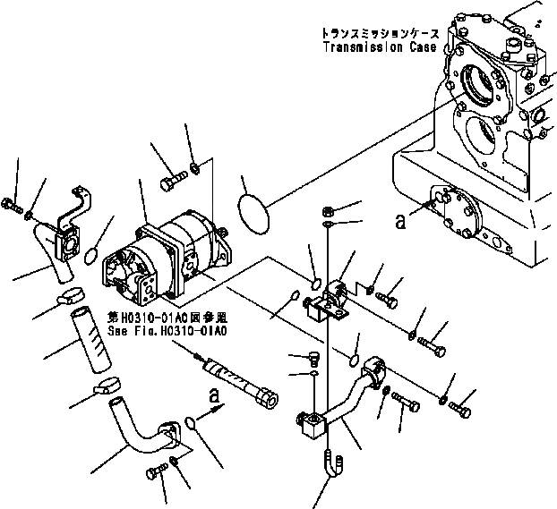Схема запчастей Komatsu D41E6T - СИЛОВАЯ ГИДРОЛИНИЯ (НАСОС И ТРАНСМИССИЯ) (ДЛЯ ПОВОРОТНОГО ОТВАЛА) СИЛОВАЯ ПЕРЕДАЧА И КОНЕЧНАЯ ПЕРЕДАЧА