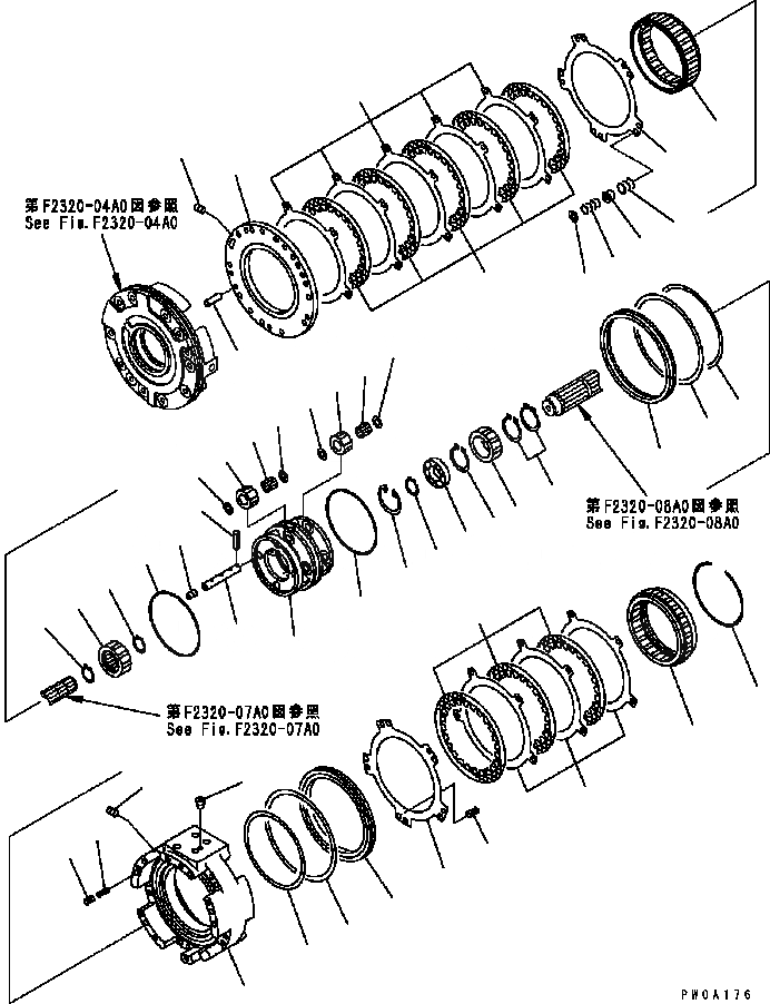 Схема запчастей Komatsu D41E6T - ТРАНСМИССИЯ (3 И ПЕРЕД. МУФТА) СИЛОВАЯ ПЕРЕДАЧА И КОНЕЧНАЯ ПЕРЕДАЧА