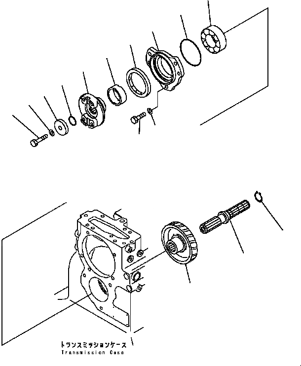 Схема запчастей Komatsu D41E6T - ТРАНСМИССИЯ (ВХОД) СИЛОВАЯ ПЕРЕДАЧА И КОНЕЧНАЯ ПЕРЕДАЧА