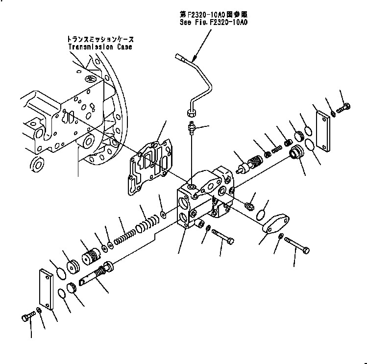 Схема запчастей Komatsu D41E6T - ТРАНСМИССИЯ (PRESSURE КЛАПАН) СИЛОВАЯ ПЕРЕДАЧА И КОНЕЧНАЯ ПЕРЕДАЧА