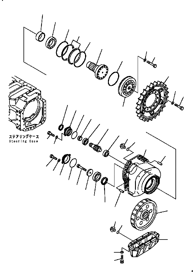 Схема запчастей Komatsu D41E6T - КОНЕЧНАЯ ПЕРЕДАЧА (L.H) СИЛОВАЯ ПЕРЕДАЧА И КОНЕЧНАЯ ПЕРЕДАЧА