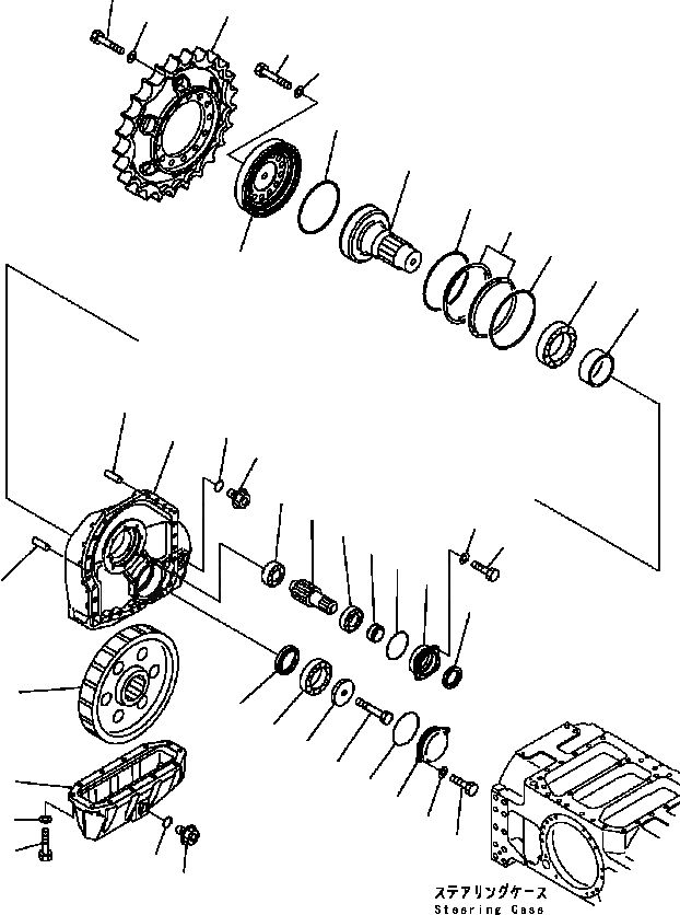 Схема запчастей Komatsu D41E6T - КОНЕЧНАЯ ПЕРЕДАЧА (R.H) СИЛОВАЯ ПЕРЕДАЧА И КОНЕЧНАЯ ПЕРЕДАЧА