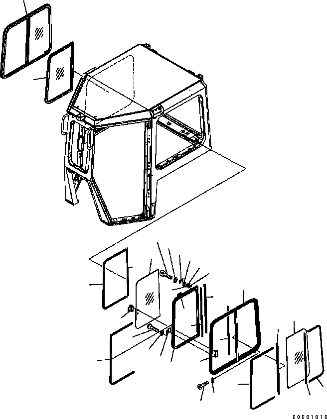 Схема запчастей Komatsu D41E6T - КАБИНА (РАМА) OPERATORґS ОБСТАНОВКА И СИСТЕМА УПРАВЛЕНИЯ