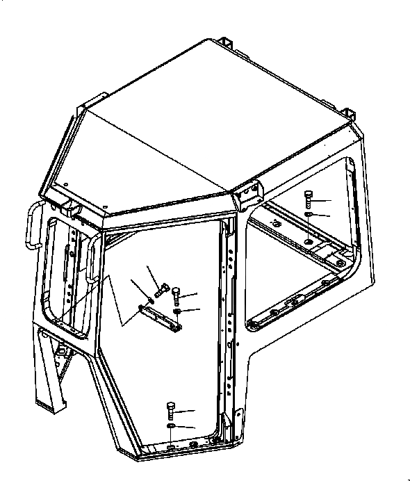 Схема запчастей Komatsu D41E6T - КАБИНА (ЧАСТИ Д/УСТАНОВКИ) OPERATORґS ОБСТАНОВКА И СИСТЕМА УПРАВЛЕНИЯ