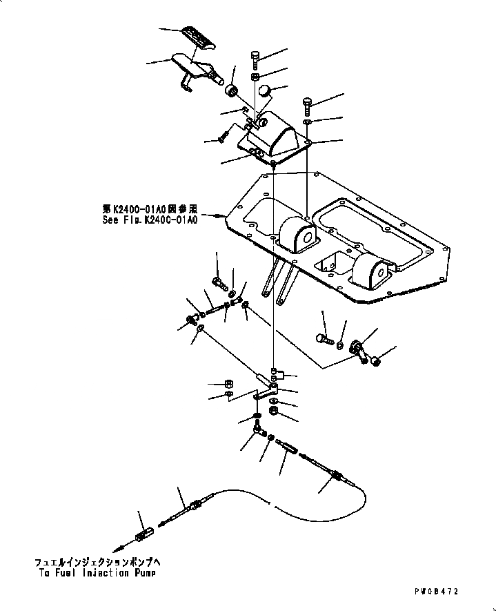 Схема запчастей Komatsu D41E6T - ПОЛ (ПЕДАЛЬ ЗАМЕДЛИТЕЛЯ ОБОРОТОВ) (С DECELERATORПЕДАЛЬ) OPERATORґS ОБСТАНОВКА И СИСТЕМА УПРАВЛЕНИЯ