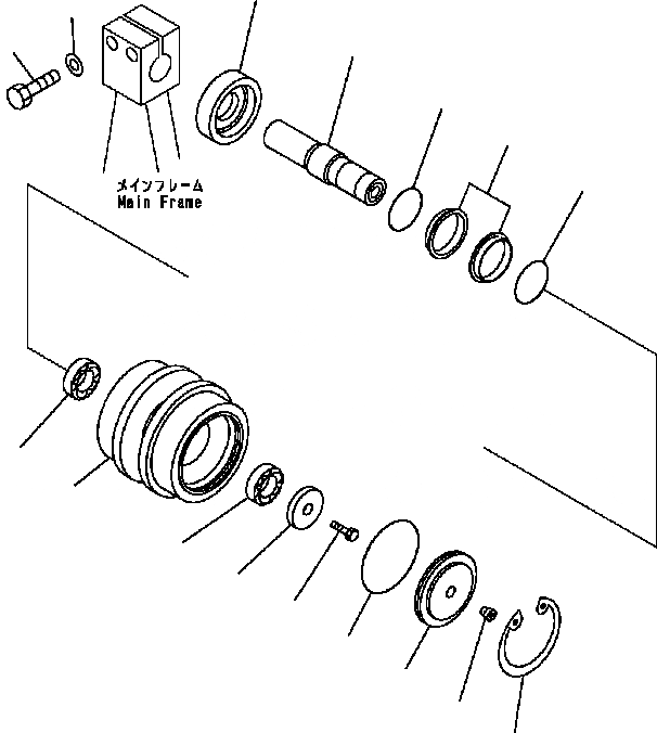 Схема запчастей Komatsu D41E6T - ПОДДЕРЖИВАЮЩИЙ КАТОК НИЖН.CARRIAGE