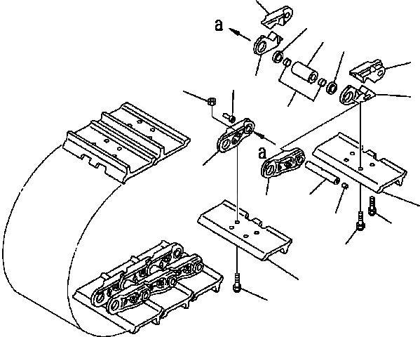 Схема запчастей Komatsu D41E6T - ГУСЕНИЦЫ (СМАЗЫВ. ТИПА) (ОДИНОЧН. ГРУНТОЗАЦЕП) (MM ШИР.) (HD СОЕДИНИТЕЛЬН. ЗВЕНО, AR ВТУЛКА) НИЖН.CARRIAGE