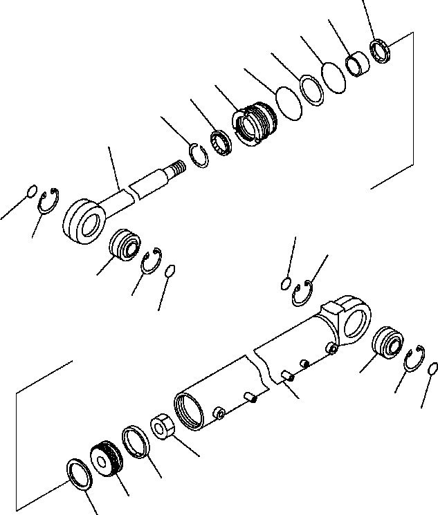 Схема запчастей Komatsu D41E6T - LADE ЦИЛИНДР НАКЛОНА (ВНУТР. ЧАСТИ) ОСНОВН. КОМПОНЕНТЫ И РЕМКОМПЛЕКТЫ