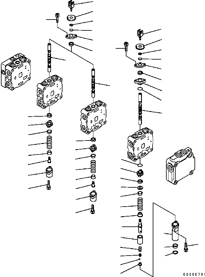 Схема запчастей Komatsu D41E6T - УПРАВЛЯЮЩ. КЛАПАН (4-Х СЕКЦИОНН.) (/7) (ДЛЯ РЫХЛИТЕЛЬ) ОСНОВН. КОМПОНЕНТЫ И РЕМКОМПЛЕКТЫ