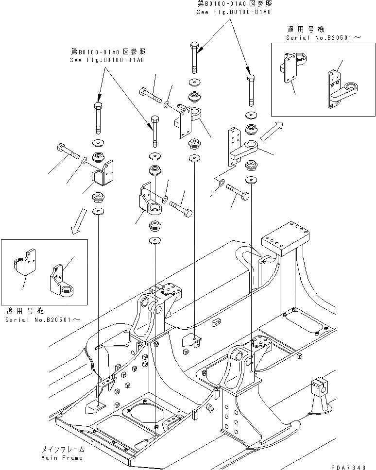 Схема запчастей Komatsu D41P-6 - КОРПУС КРЕПЛЕНИЯ КОМПОНЕНТЫ ДВИГАТЕЛЯ