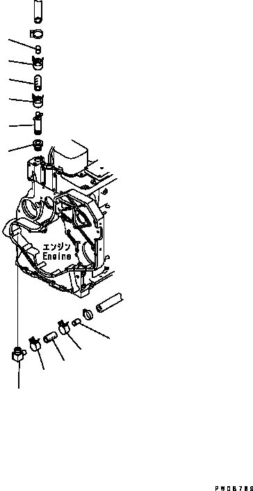 Схема запчастей Komatsu D41P-6 - ВОДН. КЛАПАН КОМПОНЕНТЫ ДВИГАТЕЛЯ