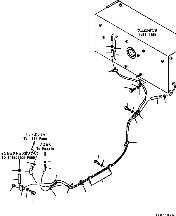 Схема запчастей Komatsu D41P-6 - ТОПЛИВН. ЛИНИЯ ТОПЛИВН. БАК. AND КОМПОНЕНТЫ