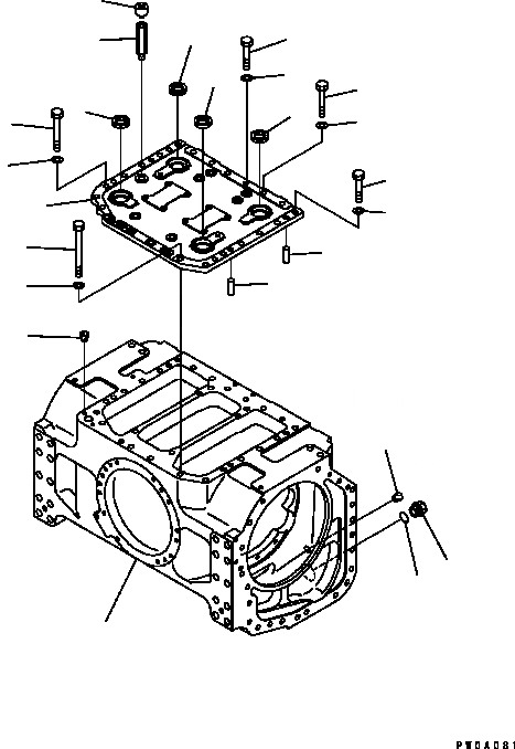 Схема запчастей Komatsu D41P-6 - СИЛОВАЯ ЛИНИЯ (КОРПУС) СИЛОВАЯ ПЕРЕДАЧА И КОНЕЧНАЯ ПЕРЕДАЧА