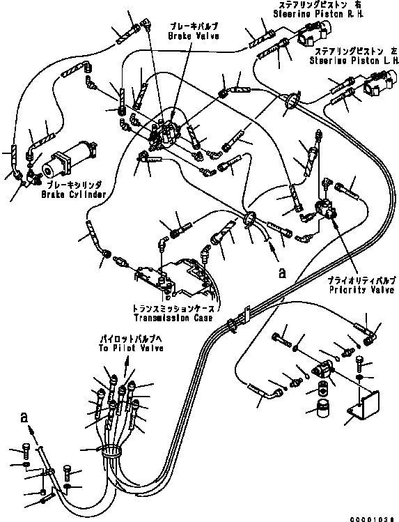 Схема запчастей Komatsu D41P-6 - СИЛОВАЯ ЛИНИЯ (СИЛОВАЯ ЛИНИЯ МАСЛ. ЛИНИЯ) СИЛОВАЯ ПЕРЕДАЧА И КОНЕЧНАЯ ПЕРЕДАЧА
