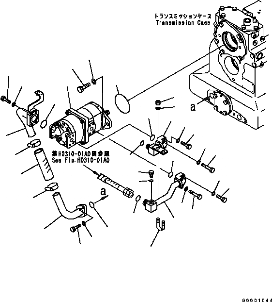 Схема запчастей Komatsu D41P-6 - СИЛОВАЯ ГИДРОЛИНИЯ (НАСОС И ТРАНСМИССИЯ) СИЛОВАЯ ПЕРЕДАЧА И КОНЕЧНАЯ ПЕРЕДАЧА