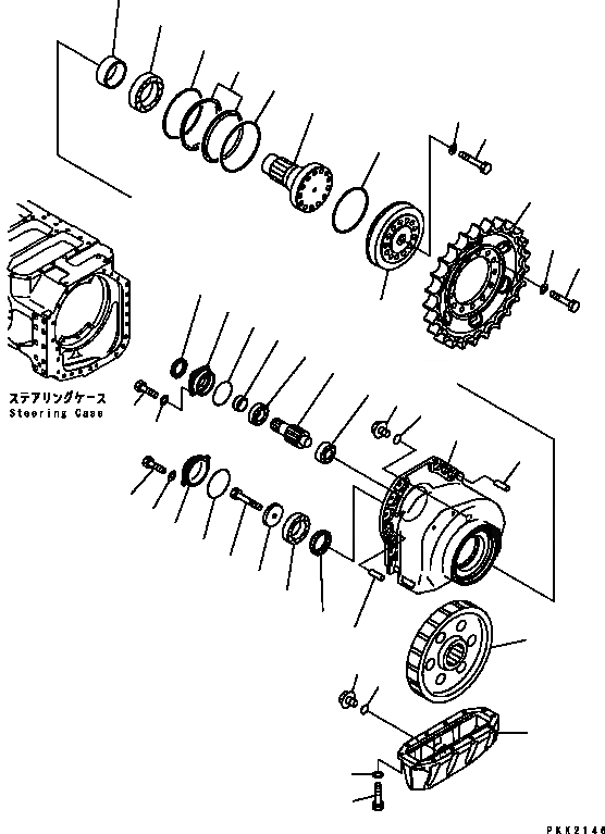 Схема запчастей Komatsu D41P-6 - КОНЕЧНАЯ ПЕРЕДАЧА (CUT ЗВЕЗДОЧКА) (ЛЕВ.) СИЛОВАЯ ПЕРЕДАЧА И КОНЕЧНАЯ ПЕРЕДАЧА