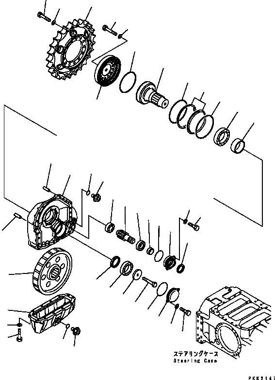 Схема запчастей Komatsu D41P-6 - КОНЕЧНАЯ ПЕРЕДАЧА, CUT ЗВЕЗДОЧКА (ПРАВ.) СИЛОВАЯ ПЕРЕДАЧА И КОНЕЧНАЯ ПЕРЕДАЧА